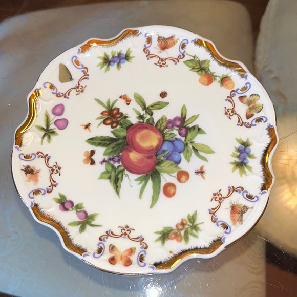 Godinger & Co Dessert Plates Yorkshire fruit/butterflies patterns 6” Antique - Picture 1 of 3